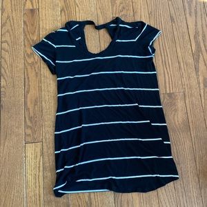Black and White Striped Maternity Top